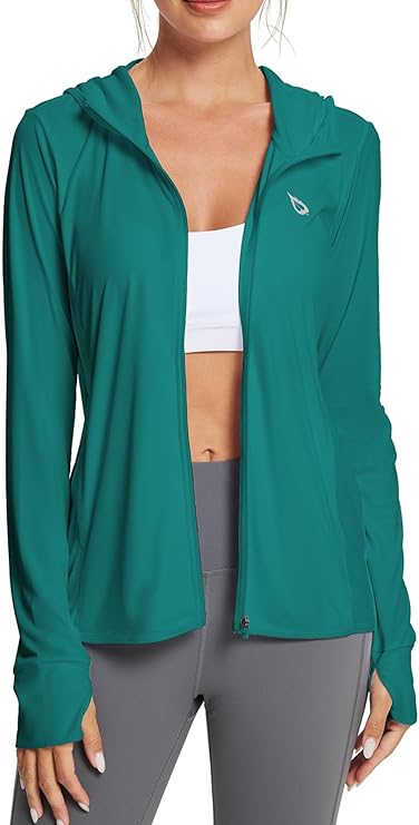 Áo chống nắng UPF 50+ cho nữ Áo khoác SPF Áo hoodie làm mát UV Tay dài Quần áo mùa hè Thích hợp cho đi bộ đường dài ngoài trời