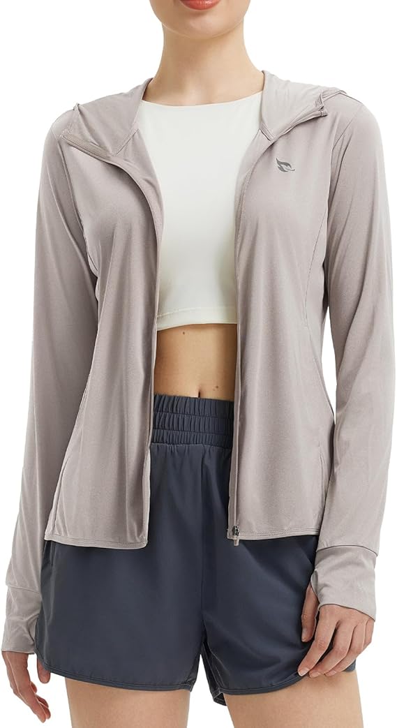 Áo chống nắng UPF 50+ cho nữ Áo khoác SPF Áo hoodie làm mát UV Tay dài Quần áo mùa hè Thích hợp cho đi bộ đường dài ngoài trời