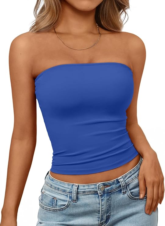 Áo crop top hở lưng không tay đơn giản không dây thời trang nữ mùa hè 2025 dễ thương