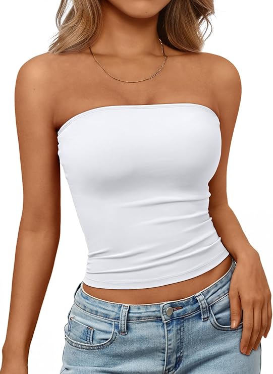 Áo crop top hở lưng không tay đơn giản không dây thời trang nữ mùa hè 2025 dễ thương