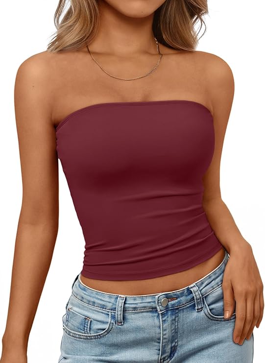 Áo crop top hở lưng không tay đơn giản không dây thời trang nữ mùa hè 2025 dễ thương