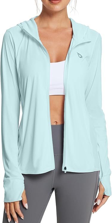 Áo chống nắng UPF 50+ cho nữ Áo khoác SPF Áo hoodie làm mát UV Tay dài Quần áo mùa hè Thích hợp cho đi bộ đường dài ngoài trời